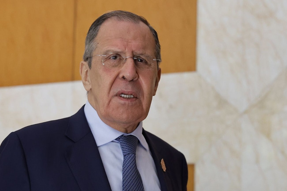 epa10058573 Russian Foreign Minister Sergey Lavrov leaves after a bilateral meeting with his Indonesian counterpart Redno Marsudi (not pictured) on the sidelines of the G20 Foreign Ministers' Meeting in Nusa Dua, Bali, Indonesia on July 08, 2022.  Bali is hosting the two-day G20.  Foreign Ministers meeting on 07-08 July 2022.  EPA/Willie Gurniawan / Pool